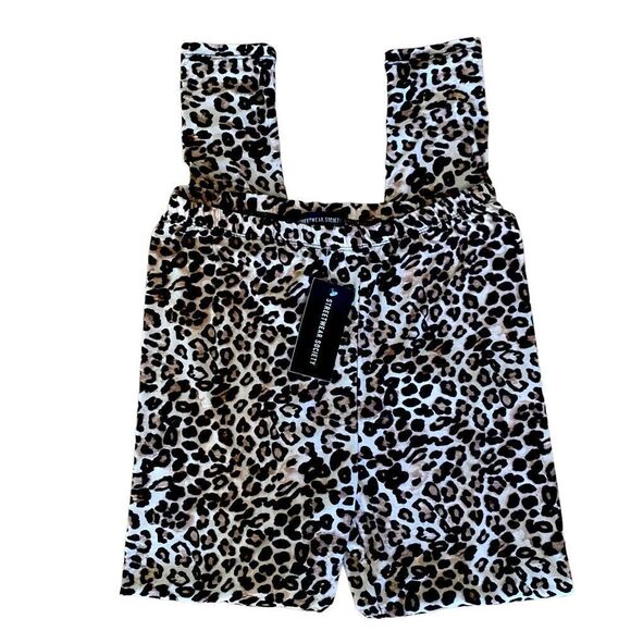 Streetwear Society Leopard Cheetah Print Leggings Sz Large NWT - Picture 1 of 4